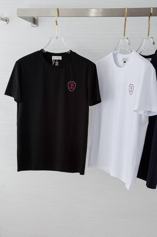Kiton 2025Ss new light luxury business casual men's round neck short-sleeved T-s