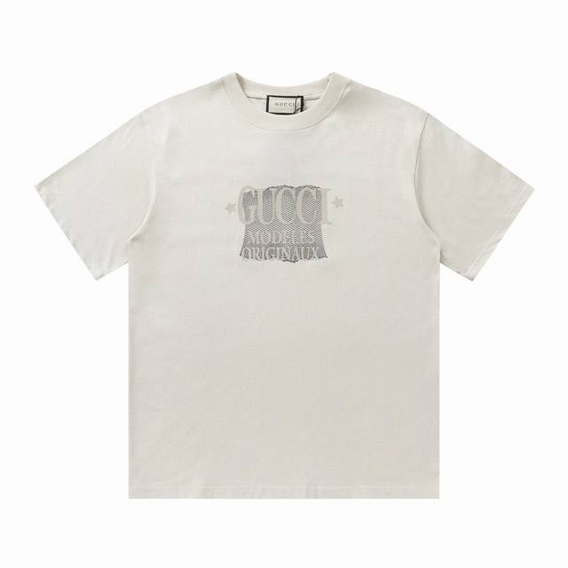 Gucci 24Ss star label printed short-sleeved T-shirt. High-temperature foaming te