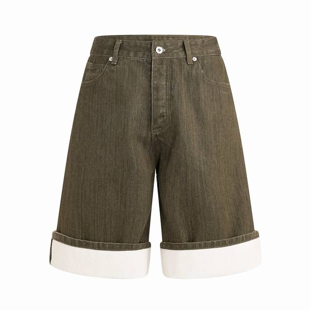after washing. Bv 25 card olive green denim shorts are made from imported denim,