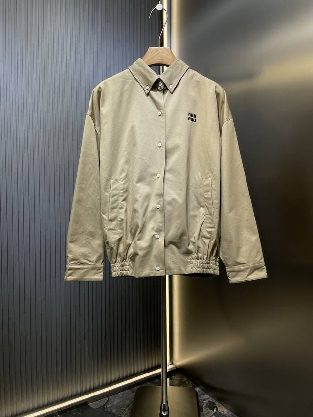 Miumiu top-grade original embroidered button-down jacket, custom-dyed with doubl