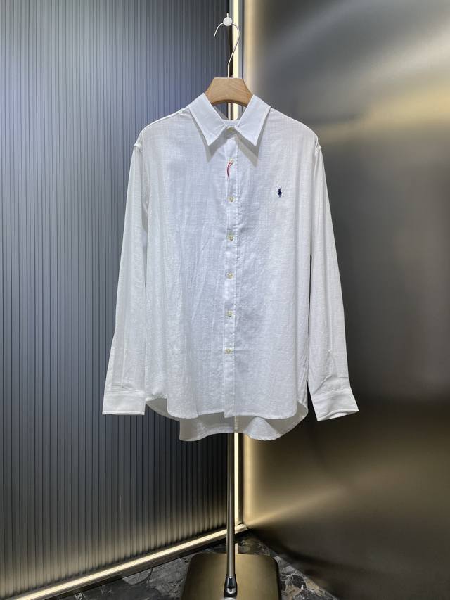 Ralph Lauren top-grade original embroidered linen shirt is made of high-quality