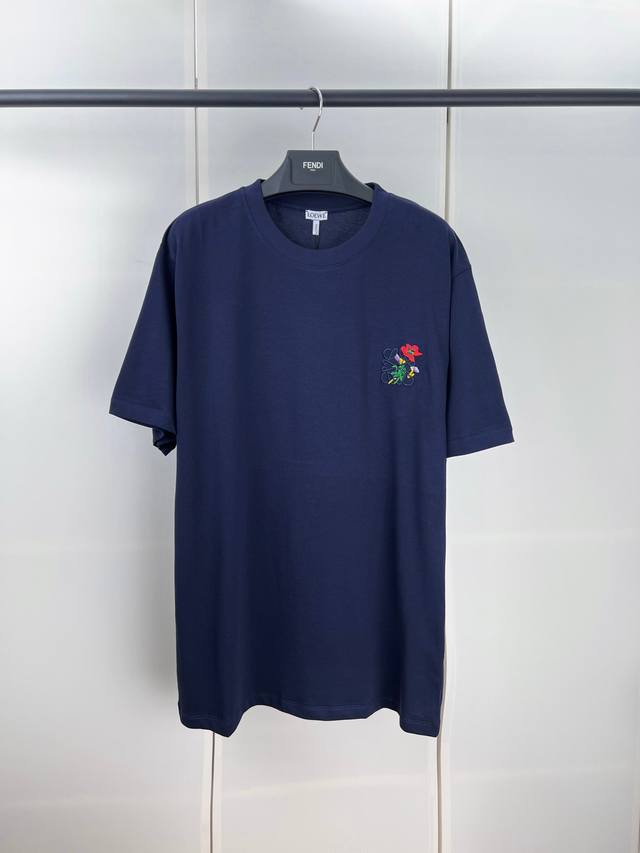 Loewe small red flower embroidered short sleeves Xs SML