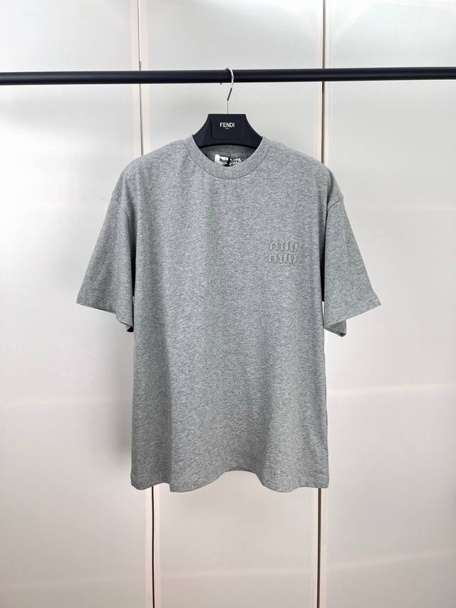 Miumiu Miu Miu letter patch embroidered short sleeves SML Xl