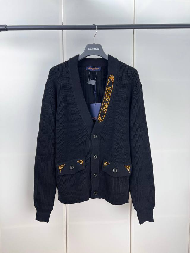 1V Louis gold thread embroidery knitted cardigan SML Xl