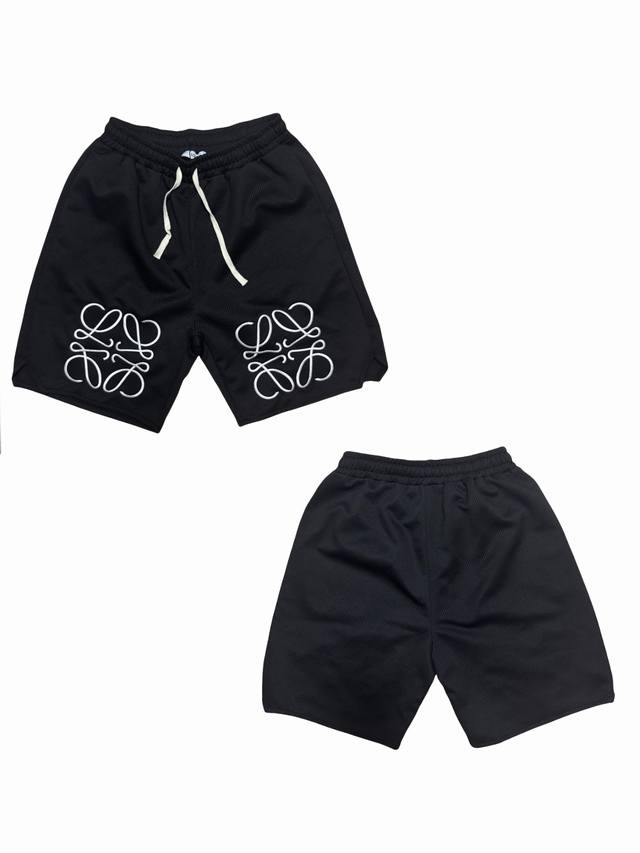 Lw01 White background image. Loewe 2025Ss embroidered beach shorts are a must-ha