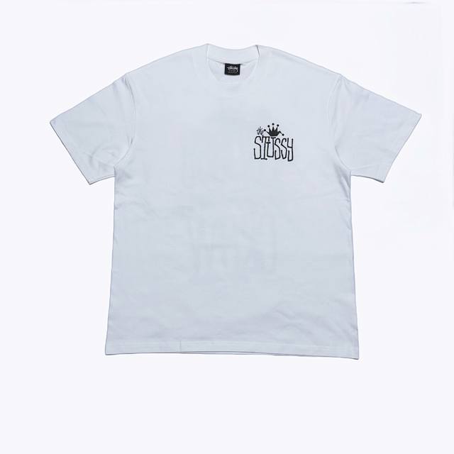 S232 Stussy Ss24 Round-neck short-sleeved T-shirt with screen print pattern on t