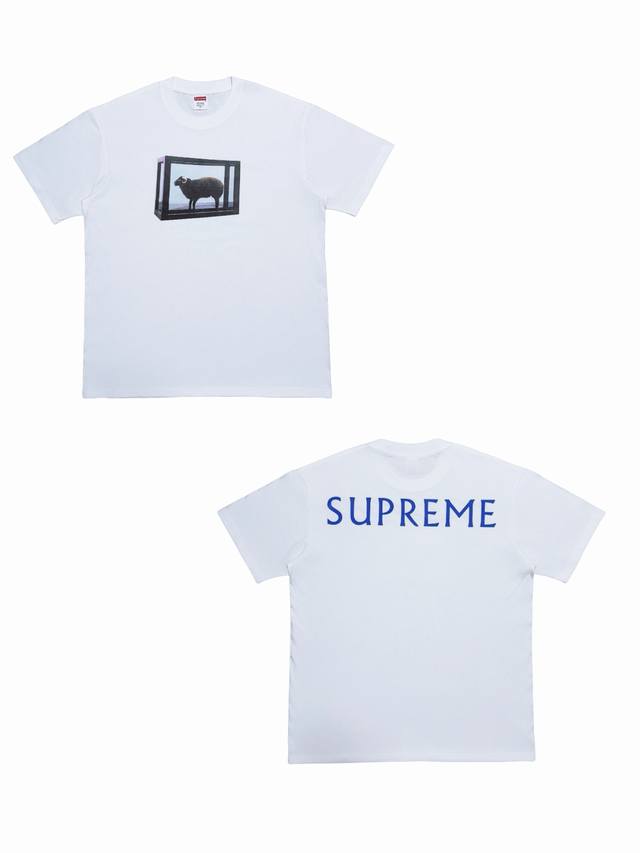 Su140 Supreme x Damien Hirst collaboration Ss25 Week1 Tee with sheep print, roun