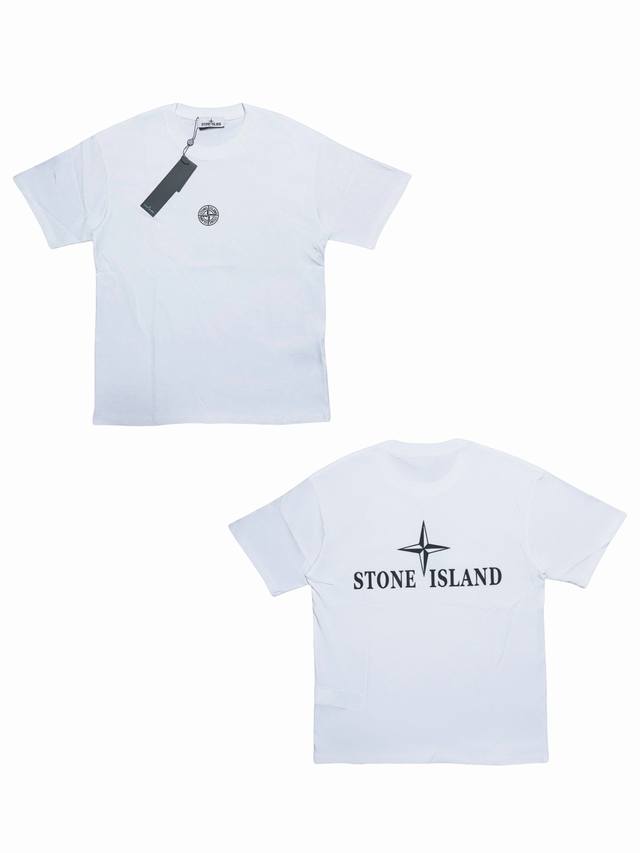 058 Stone Island Fw24. Simple and comfortable logo short-sleeved T-shirt in blac