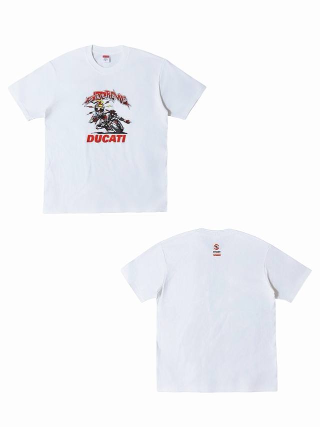 Su170 Supreme X Ducati collaboration Ss24 Week16 Bike Tee. This American-style s