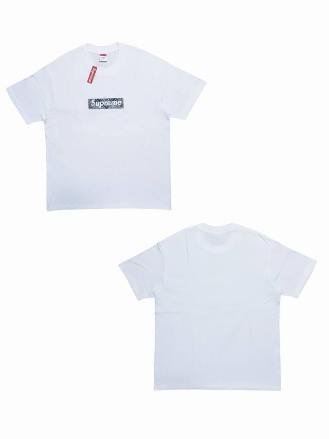 Su168 Supreme Week 17 Bandana Box Logo Tee Cashew flower logo short-sleeved Amer