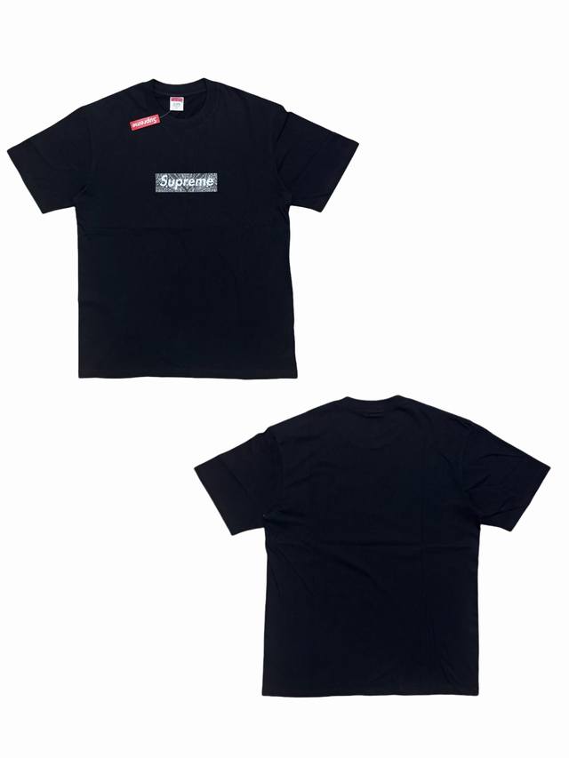 Su167 Supreme Week 17 Bandana Box Logo Tee Cashew flower logo short-sleeved Amer