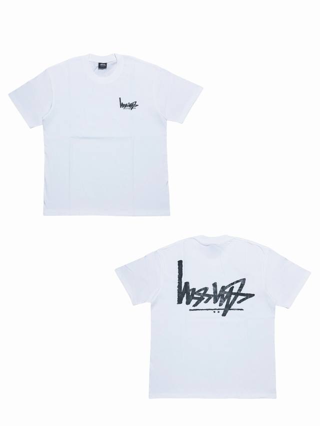 S264 Stussy Fw22 reverse logo print round neck short-sleeved T-shirt, unisex sty