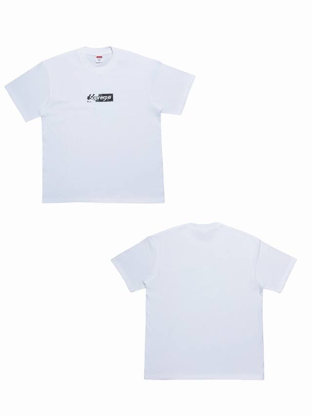 Su166 Supreme Week 16 X Emilio Pucci joint model Box Logo Tee. Logo print solid