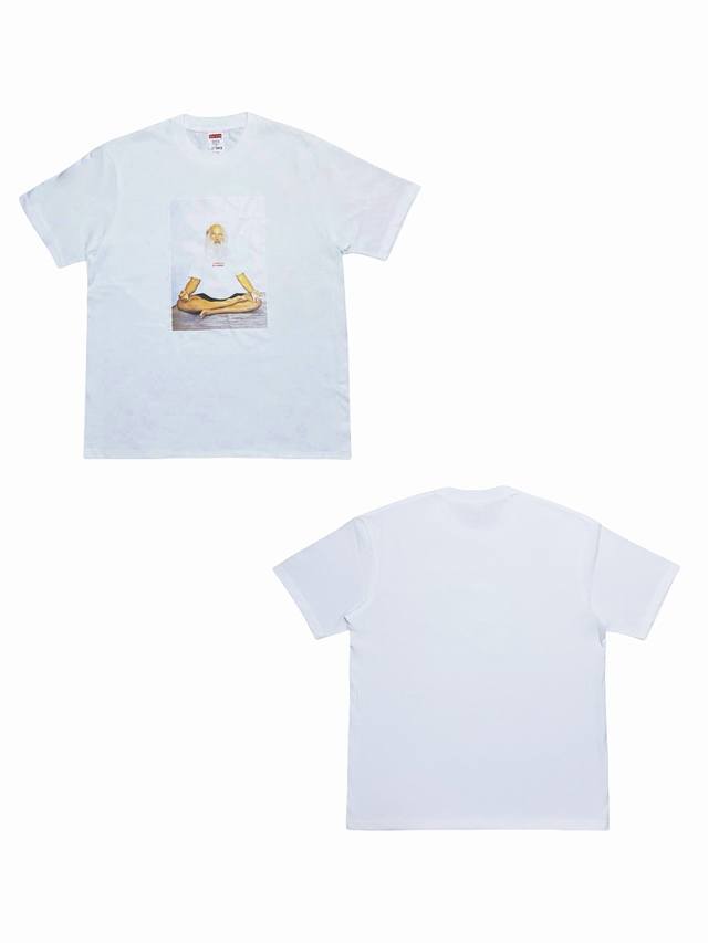 Su154 Supreme Week 1 Rick Rubin Tee Meditation Figure Print Round Neck Short Sle