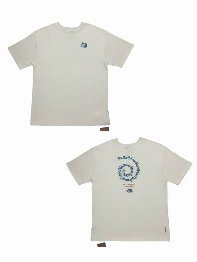 T102 The North Face spiral letter print round neck short-sleeved T-shirt, unisex