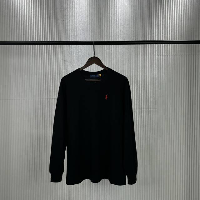 L13 Polo Ralph Lauren solid color round neck long-sleeved T-shirt How to match i