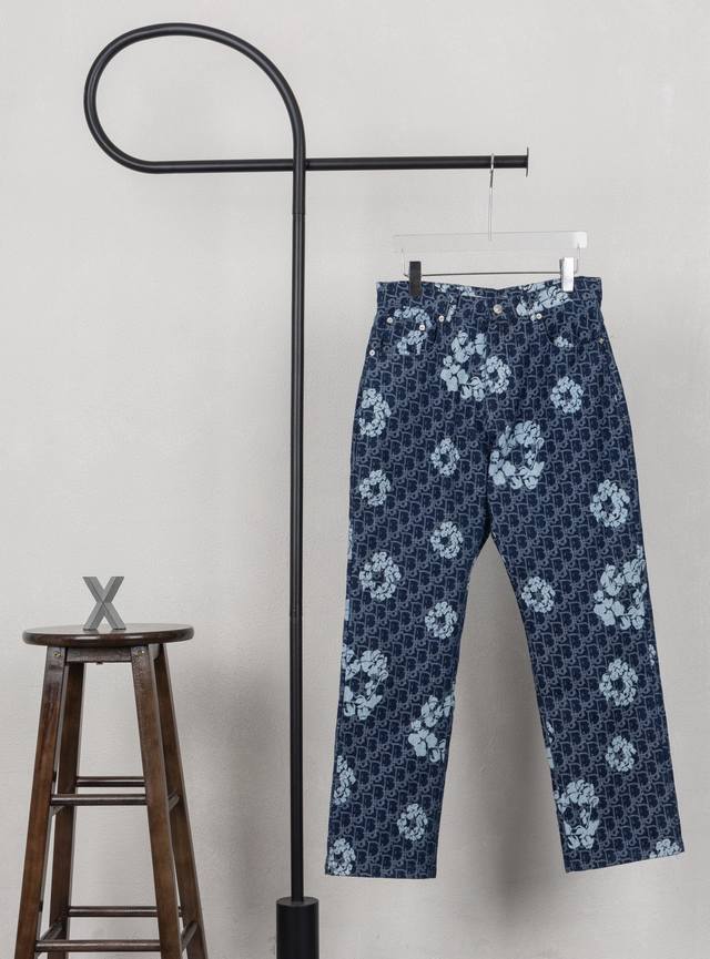 Special Offer: Blue S18 L25 Xl23, Style B07. Dior fully printed washed straight-