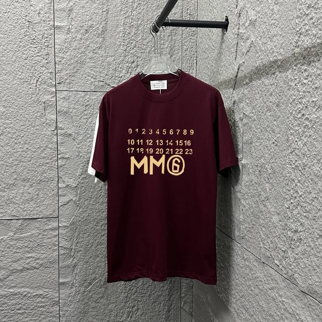 Mm6 Magi * La 2025 Spring and Summer New Mm6 Digital Letter Classic Print Short