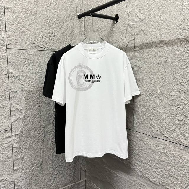 Mm6 Magi * La 2025 Spring and Summer New Chest Snake Mm6 Letter Classic Print Sh