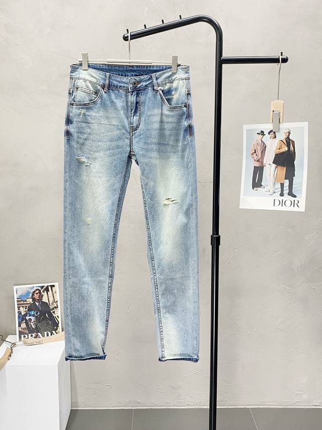Loewe exclusive new high-end casual jeans! Breathable and comfortable fabric, im