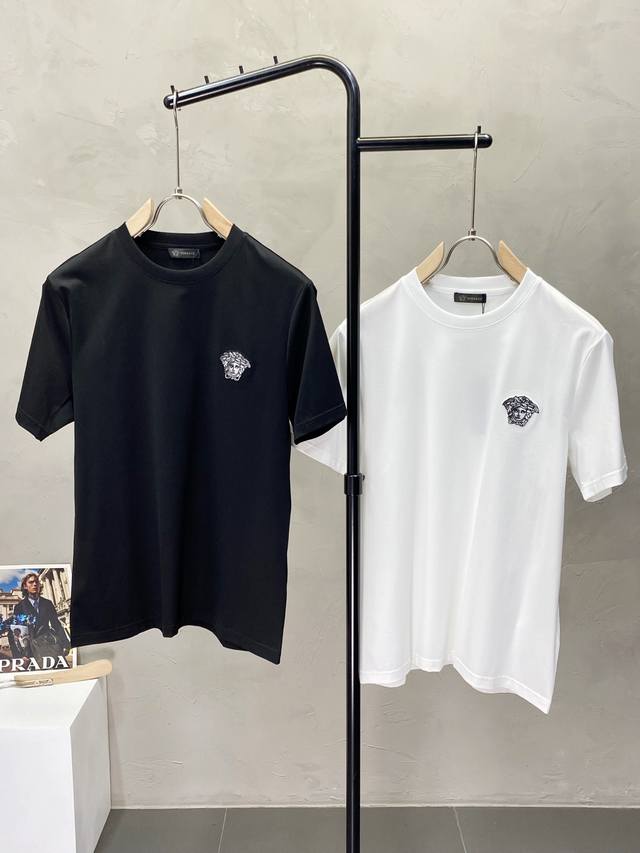 Versace exclusive new original men's casual short-sleeved high-end high version