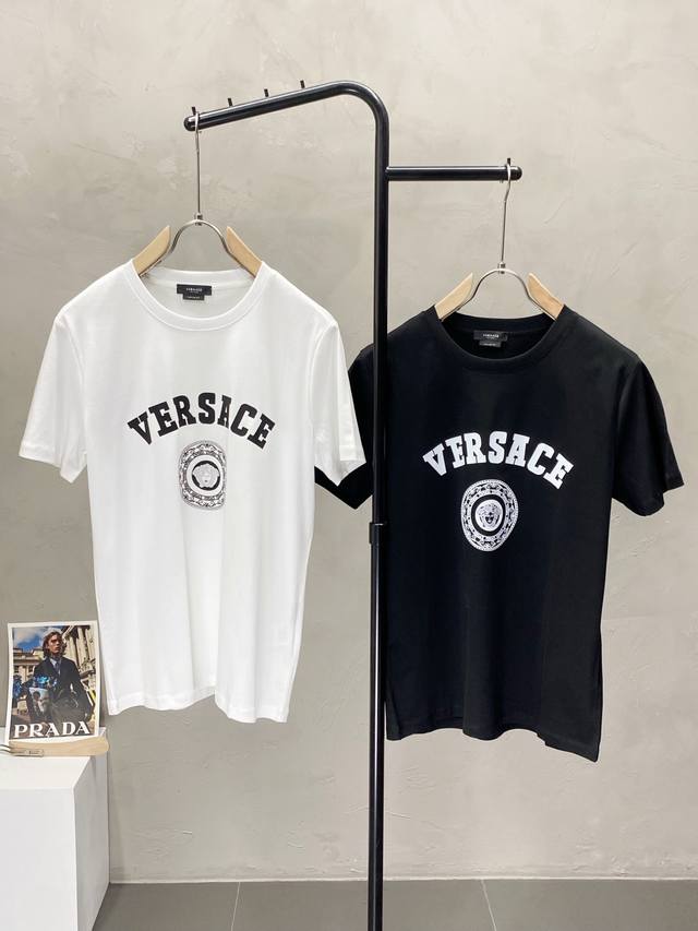 Versace exclusive new original men's casual short-sleeved high-end version fashi