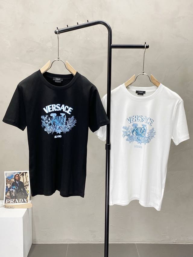 Versace exclusive new original men's casual short-sleeved high-end version fashi