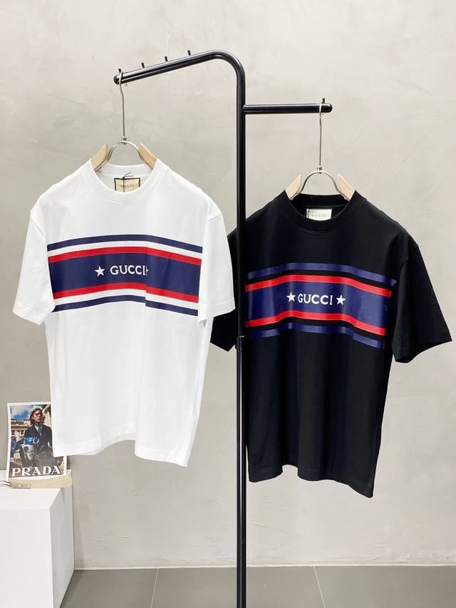 Gucci exclusive new original men's casual short-sleeved high-end high version fa