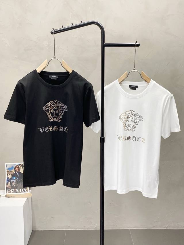 Versace exclusive new original men's casual short-sleeved high-end version fashi