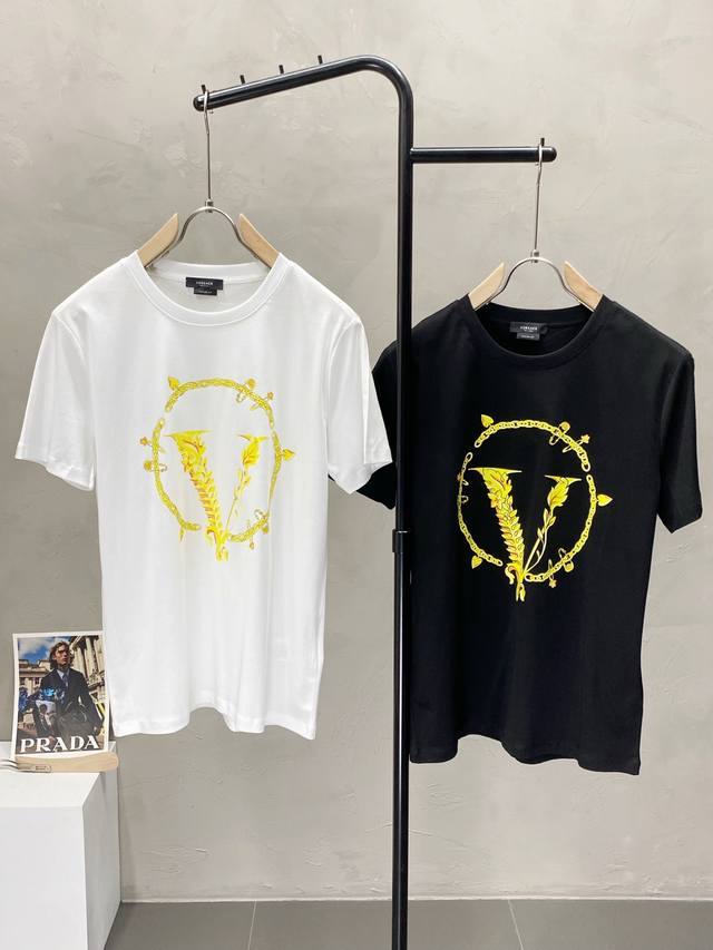 Versace exclusive new original men's casual short-sleeved high-end version fashi