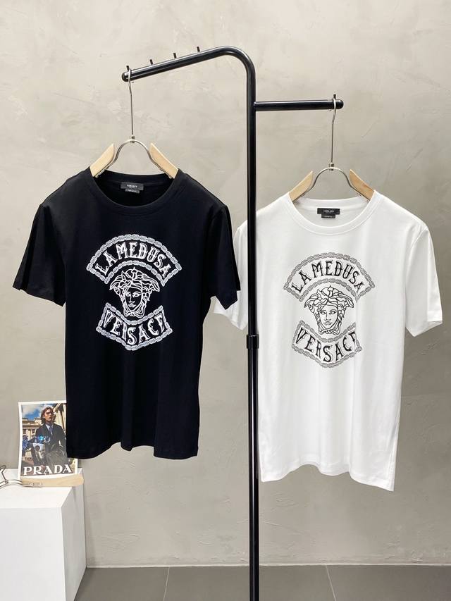 Versace exclusive new original men's casual short-sleeved high-end version fashi