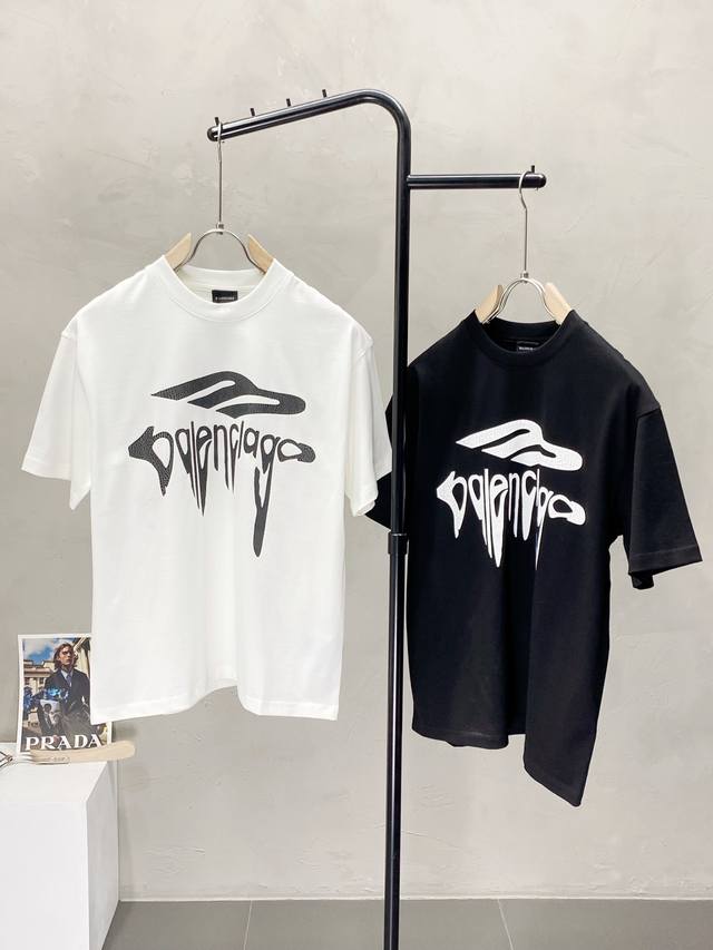 Balenciga exclusive new original men's casual short-sleeved high-end version fas