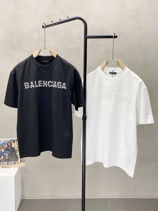 Balenciga exclusive new original men's casual short-sleeved high-end high versio
