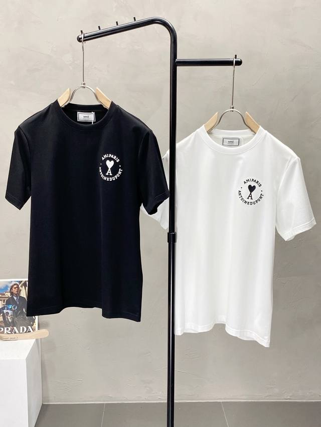 Ami exclusive exclusive new original men's casual short-sleeved high-end high ve