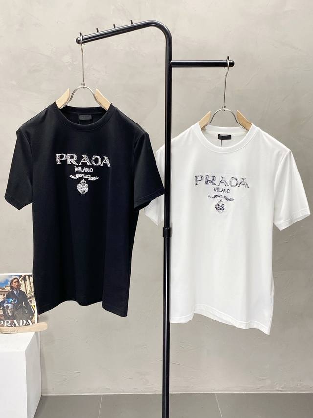 Prada exclusive new original men's casual short-sleeved high-end high version fa