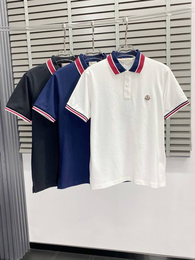 Moncler exclusive new original men's casual short-sleeved shirt, high-end high v