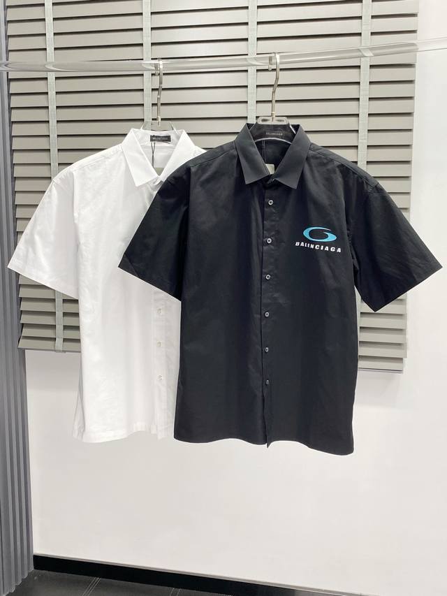 Balenciga exclusive new original men's casual short-sleeved shirt, high-end vers