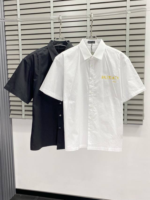 Balenciga exclusive new original men's casual short-sleeved shirt, high-end vers