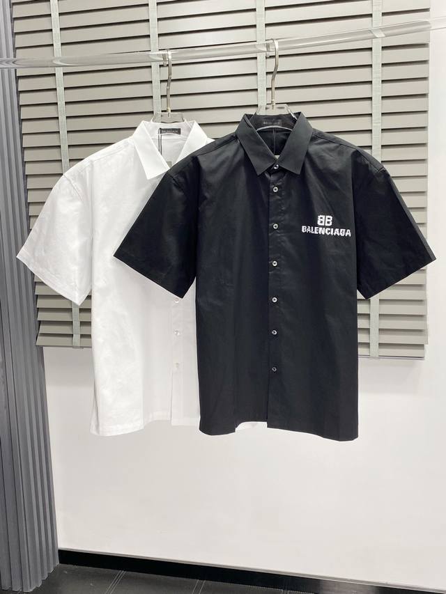 Balenciga exclusive new original men's casual short-sleeved shirt, high-end vers