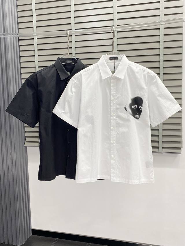 Balenciga exclusive new original men's casual short-sleeved shirt, high-end vers