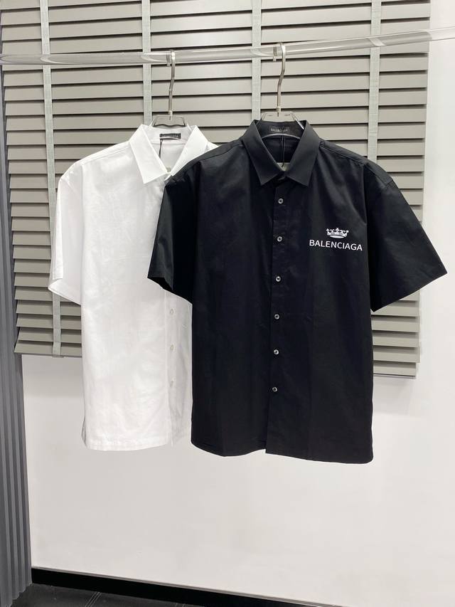 Balenciga exclusive new original men's casual short-sleeved shirt, high-end vers