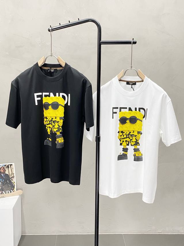 Fendi exclusive new original men's casual short-sleeved high-end high version fa