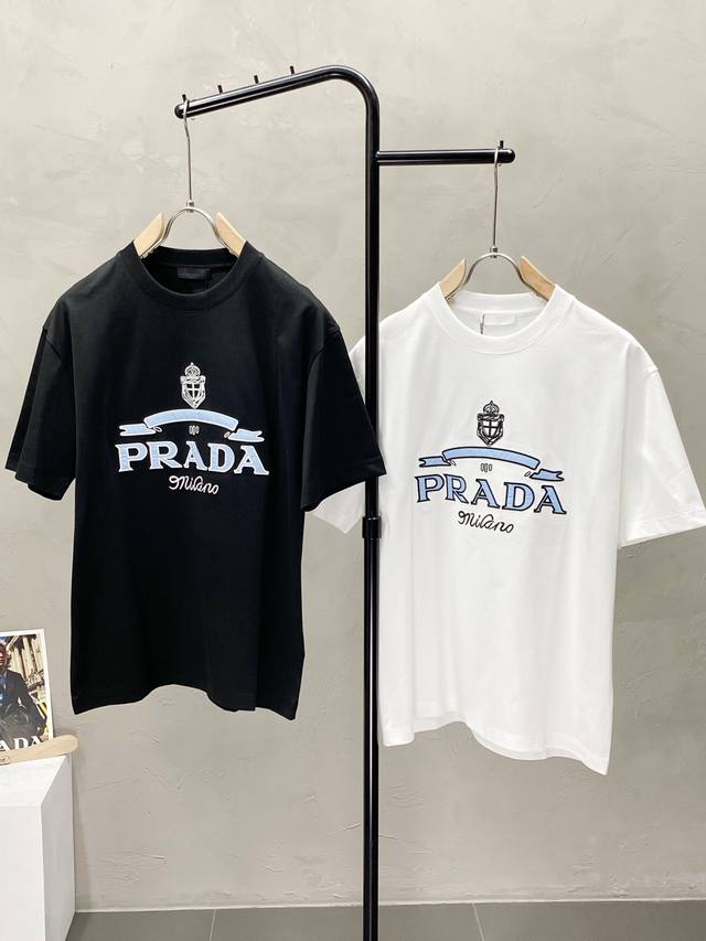 Prada exclusive new original men's casual short-sleeved high-end high-edition fa