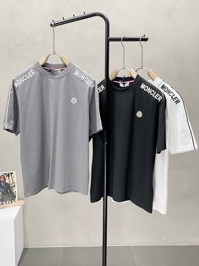 Moncler exclusive new original men's casual short-sleeved shirt, high-end high v