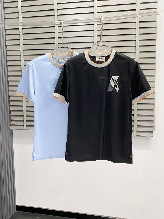 Hermes exclusive exclusive supply of new original men's casual short-sleeved hig