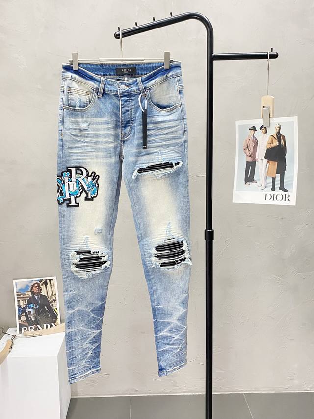 Amiri exclusive new high-end casual jeans! Breathable and comfortable fabric, im
