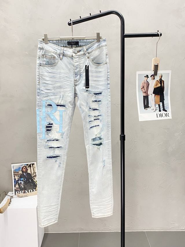 Amiri exclusive new high-end casual jeans! Breathable and comfortable fabric, im