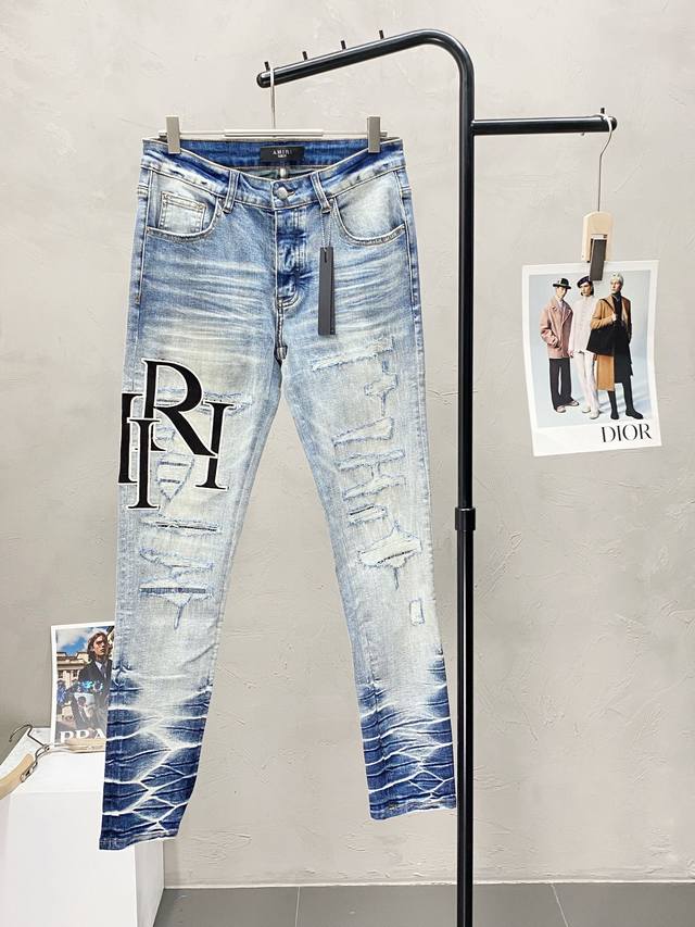 Amiri exclusive new high-end casual jeans! Breathable and comfortable fabric, im