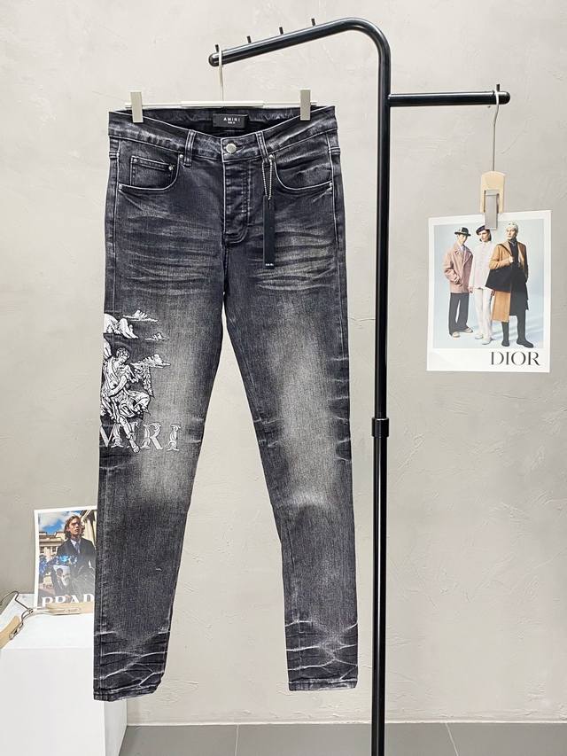 Amiri exclusive new high-end casual jeans! Breathable and comfortable fabric, im