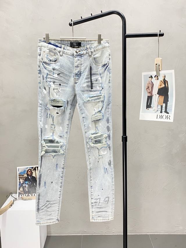 Amiri exclusive new high-end casual jeans! Breathable and comfortable fabric, im